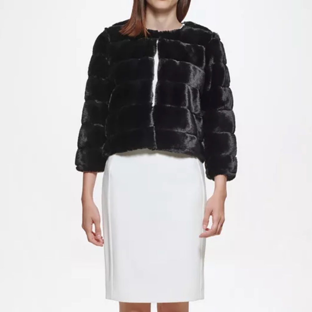 Calvin Klein Faux Fur Cardigan